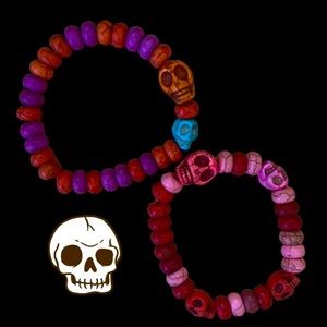 💀 Skull Howlite Bead Bracelets 💀